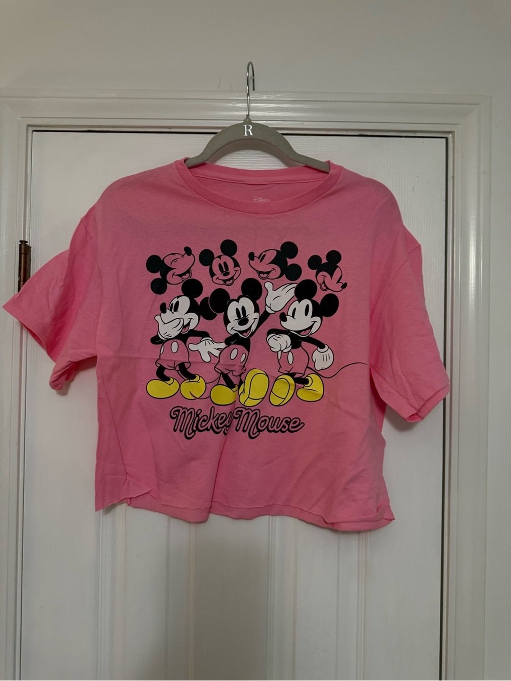 Mickey Mouse Pink Cropped Graphic Tee - Disney